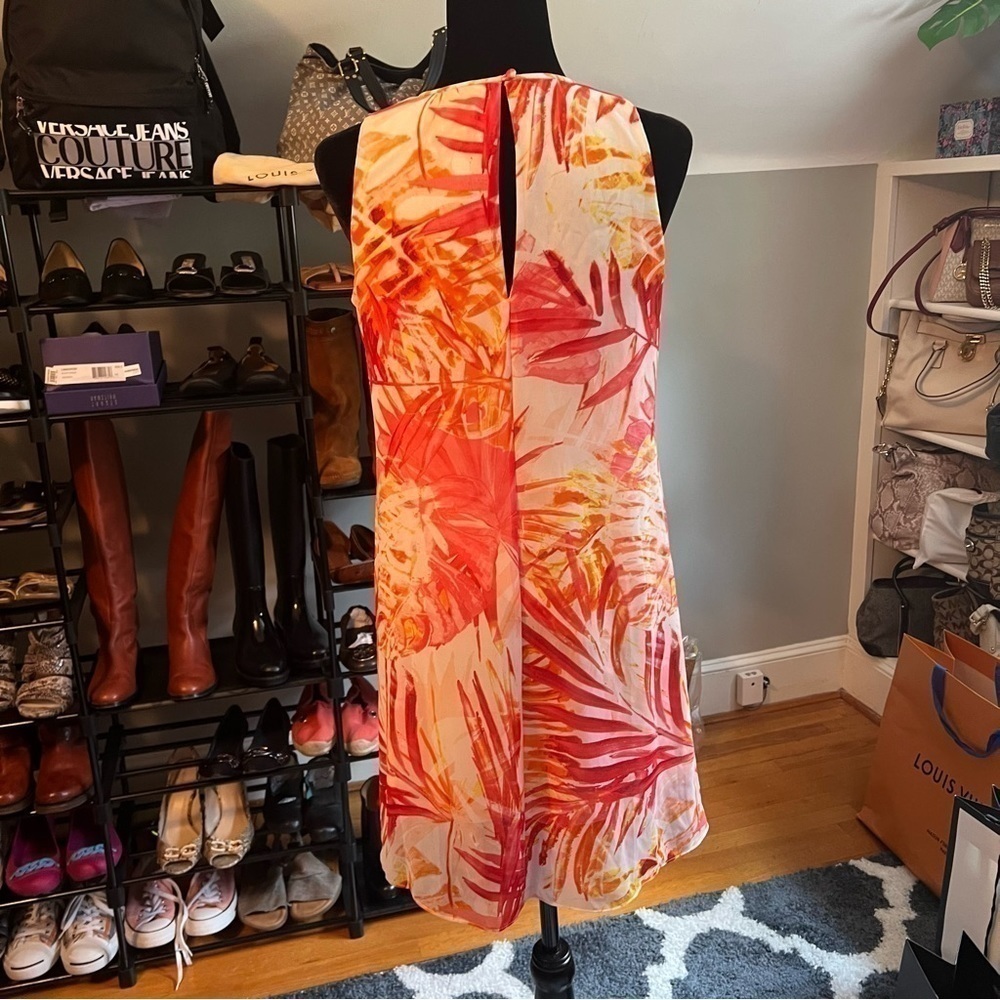 CALVIN KLEIN Printed Sleeveless Trapeze Mini Dress - Picture 4 of 7